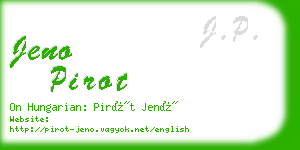 jeno pirot business card